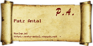 Patz Antal névjegykártya