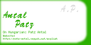 antal patz business card